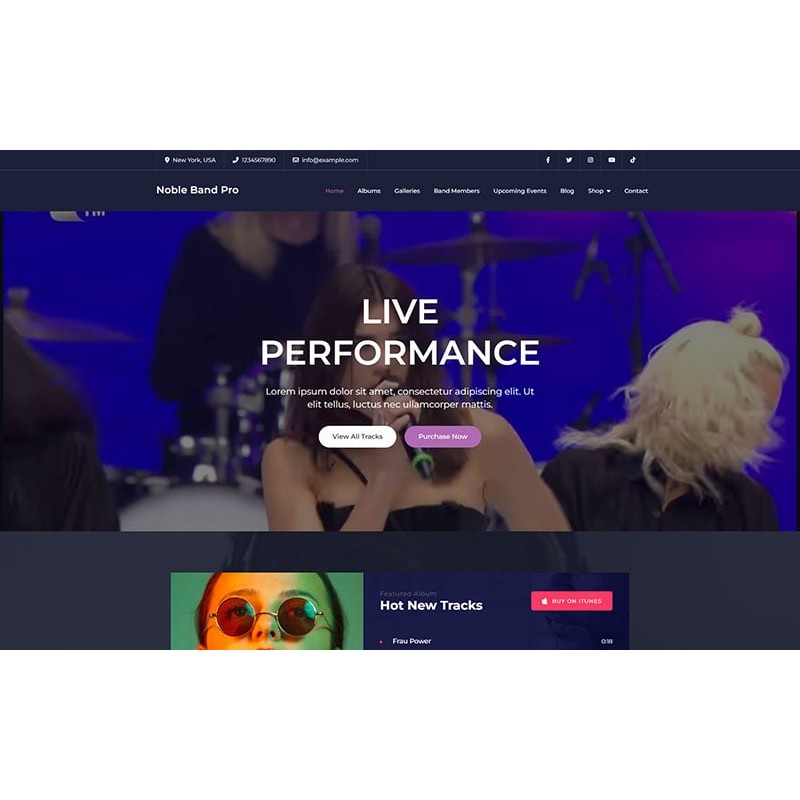 Noble Band Pro - Elementor Music WordPress Theme