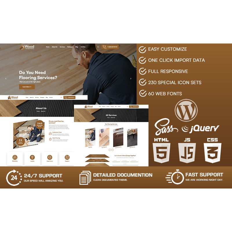 Wood - Flooring Company WordPress Theme