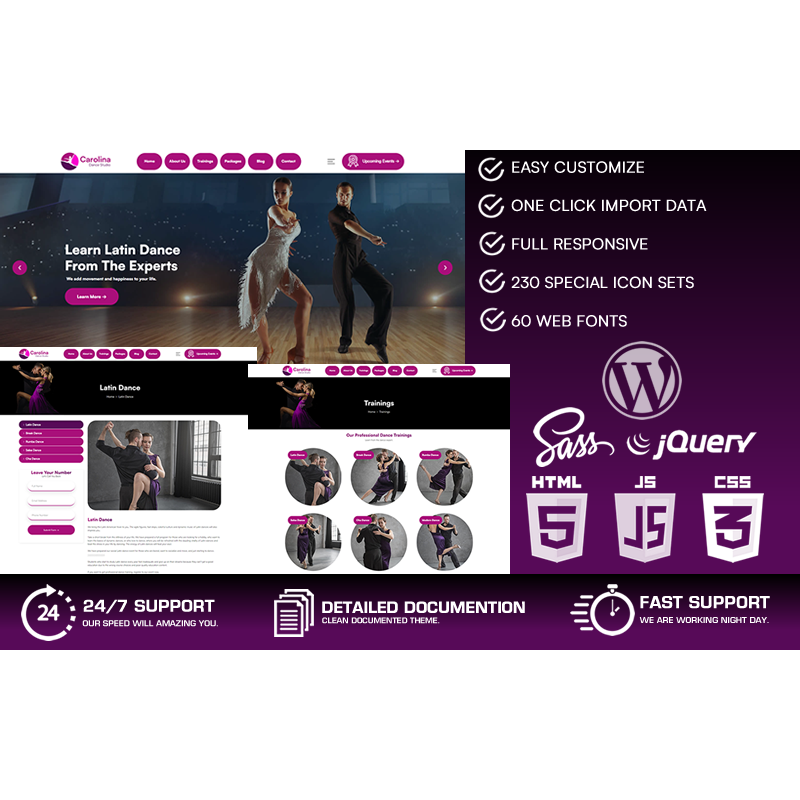 Carolina - Dance Studio WordPres Theme