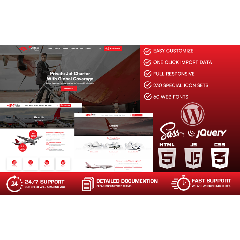 Jetline - Airlines WordPress Theme