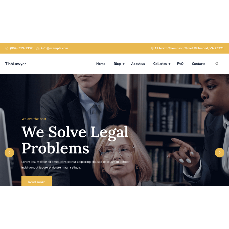 TishLawyer - Lawyer and Advocate WordPress Theme
