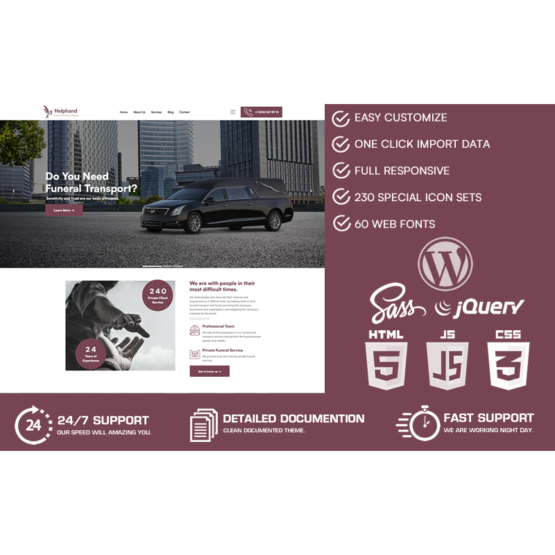 Helphand - Funeral & Cemetery Services WordPress Theme