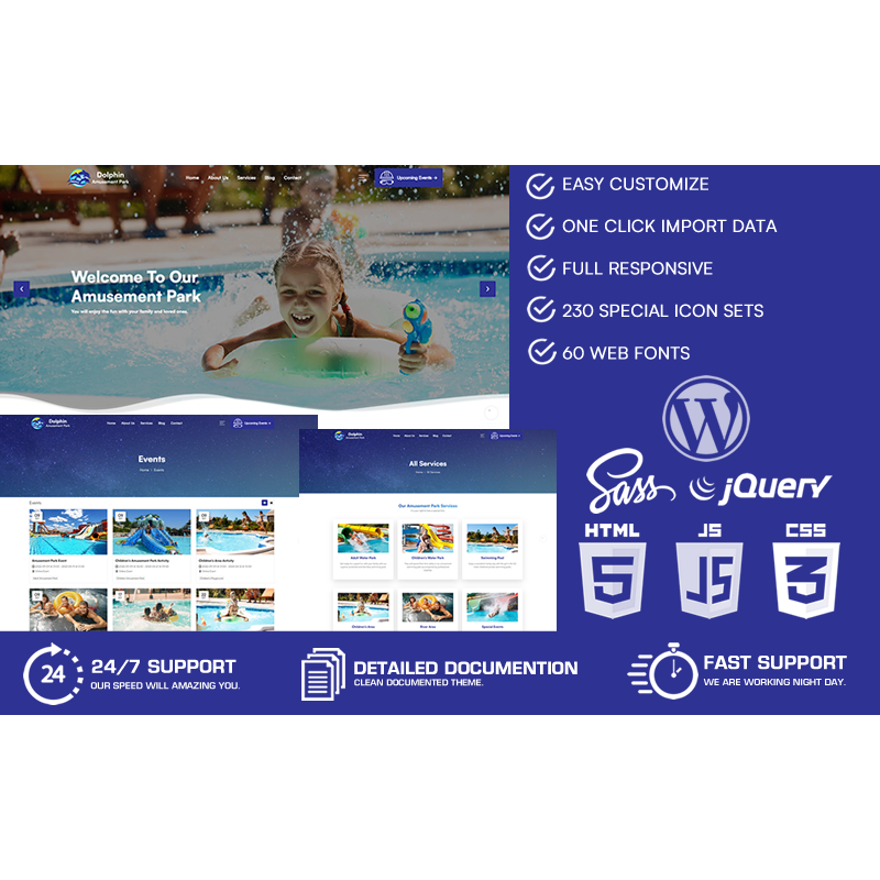 Dolphin - Amusement Park WordPress Theme