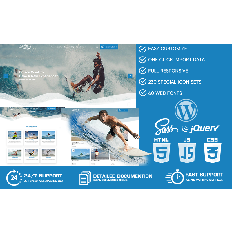 Surfer - Surf Club WordPress Theme