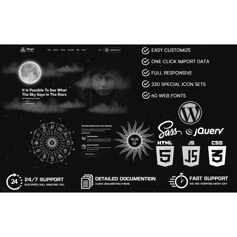 Magic - Fortune Teller & Horoscopes & Astronomy WordPress Theme