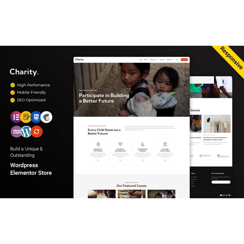 Charity - Donation, Kindness, and Nonprofit Elementor WordPress Theme