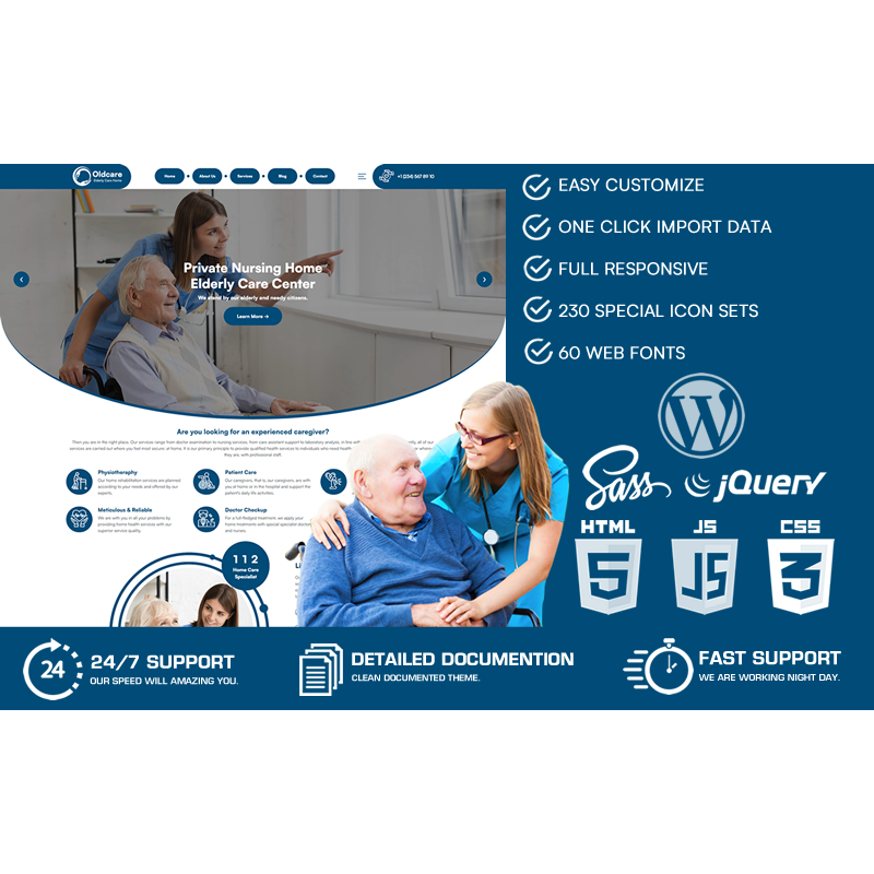 Oldcare - Elderly Care & Nursing Home WordPress Theme