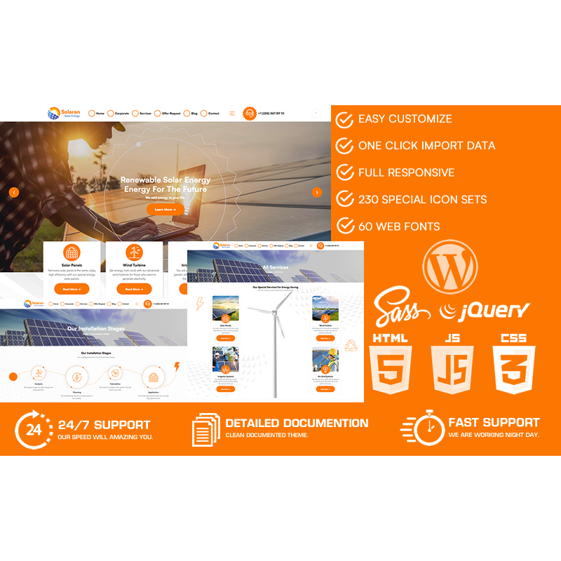 Solaran - Solar Energy WordPress Theme