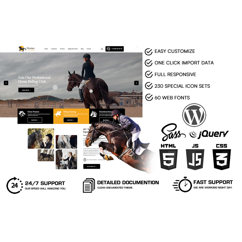 Horses - Equestrian Club & Horse Riding WordPress Theme