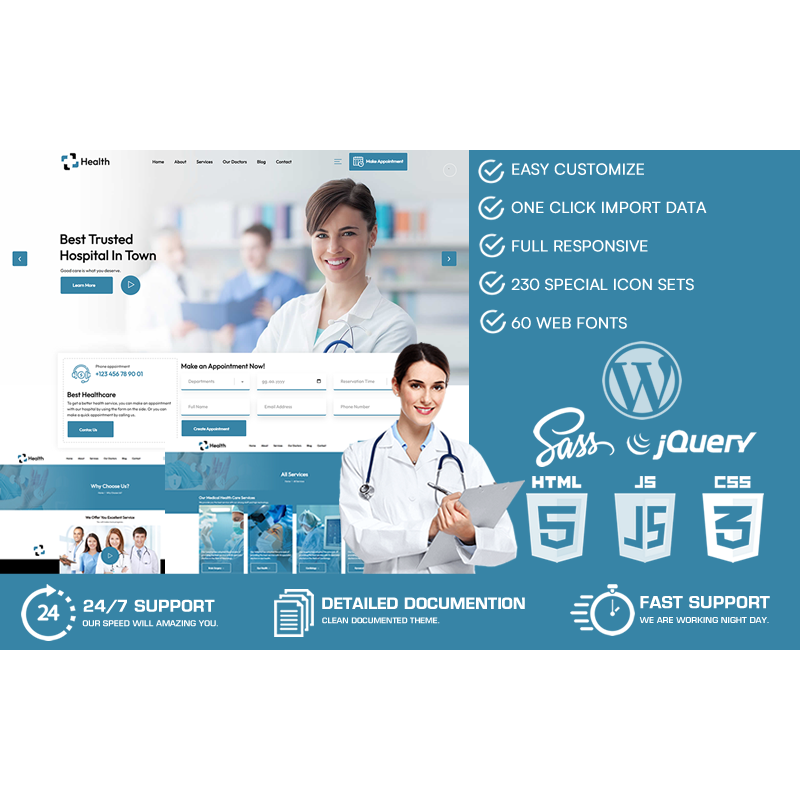 Health - Doctor & Hospital Health WordPress Theme