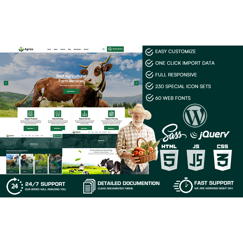 Agrico - Agriculture & Organic Farm WordPress Theme