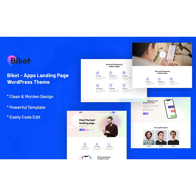 Bikot - Apps Landing Page WordPress Theme