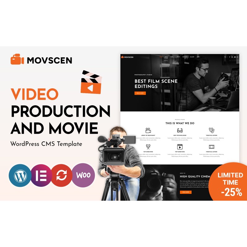 Movscen - Movie Studios and Filmmakers WordPress theme