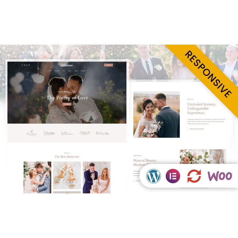 Wedame - Elegant Wedding and Event Planner Elementor WordPress Responsive Theme