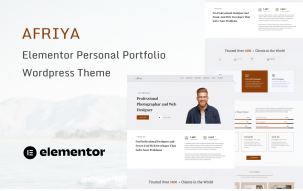 Afriya - Personal Portfolio, CV and Resume WordPress Theme