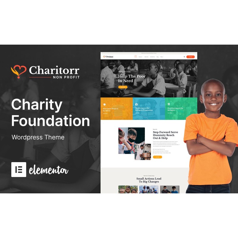 Charitorr - Nonprofit Charity and Donation WordPress Theme