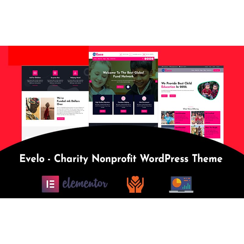 Evelo - Children Charity Nonprofit WordPress Theme