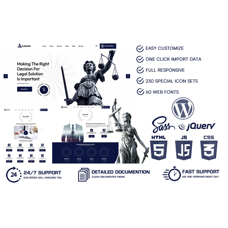 Lawen - Lawyer & Law Firm WordPress Theme