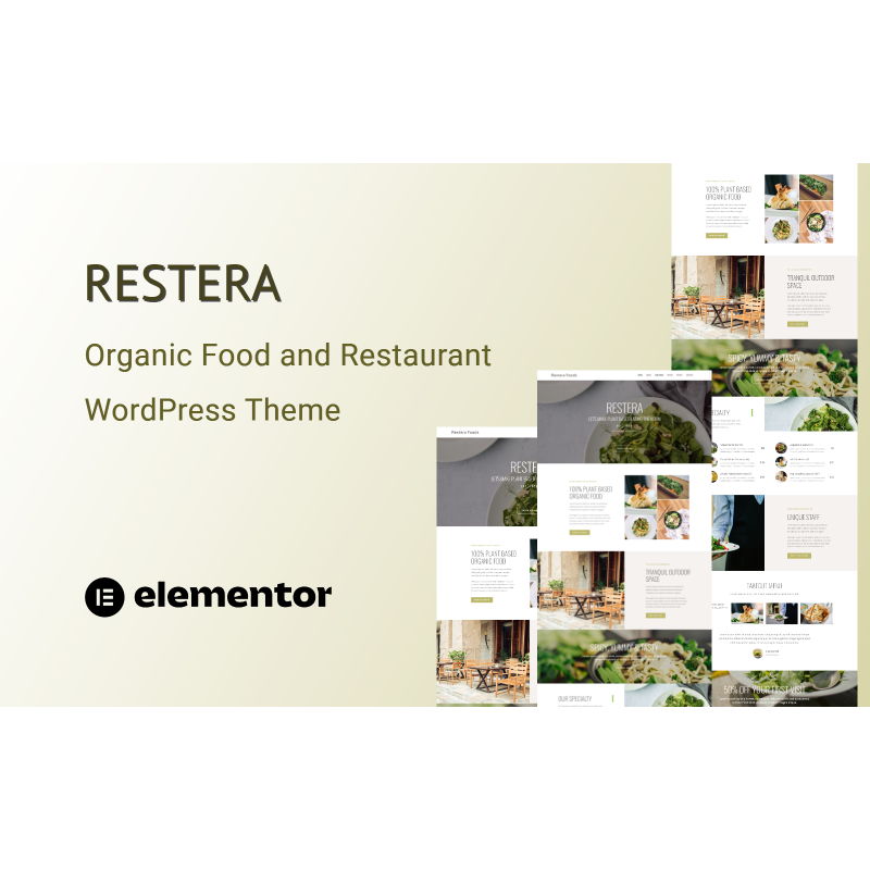 Restera - Organic Food and Restaurant One Page WordPress Theme