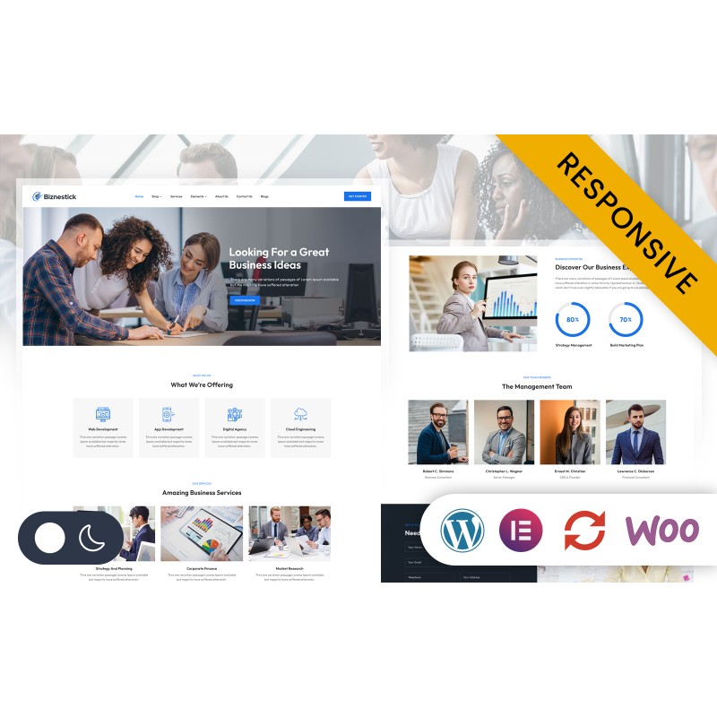 Biznestick - Corporate Business Elementor WordPress Responsive Theme