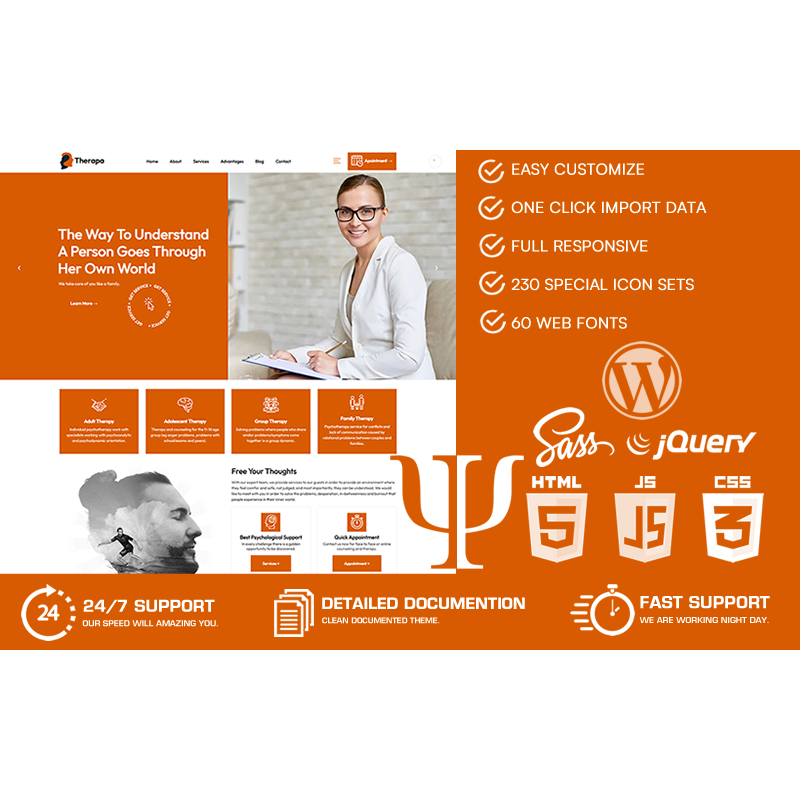 Therapa - Psychology & Therapy WordPress Theme