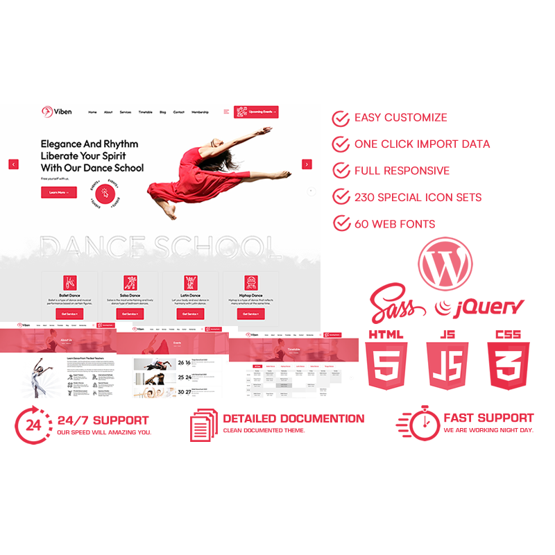 Viben - Dance Shool & Dance Studio WordPress Theme