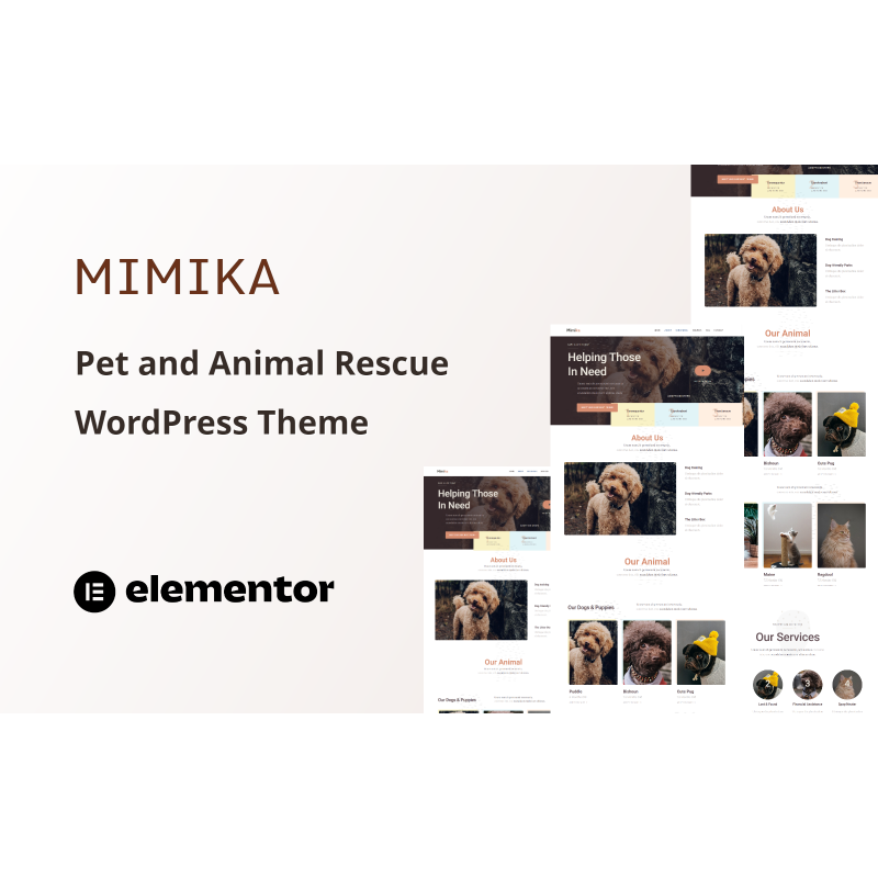 Mimika - Pet and Animal Rescue One Page WordPress Theme