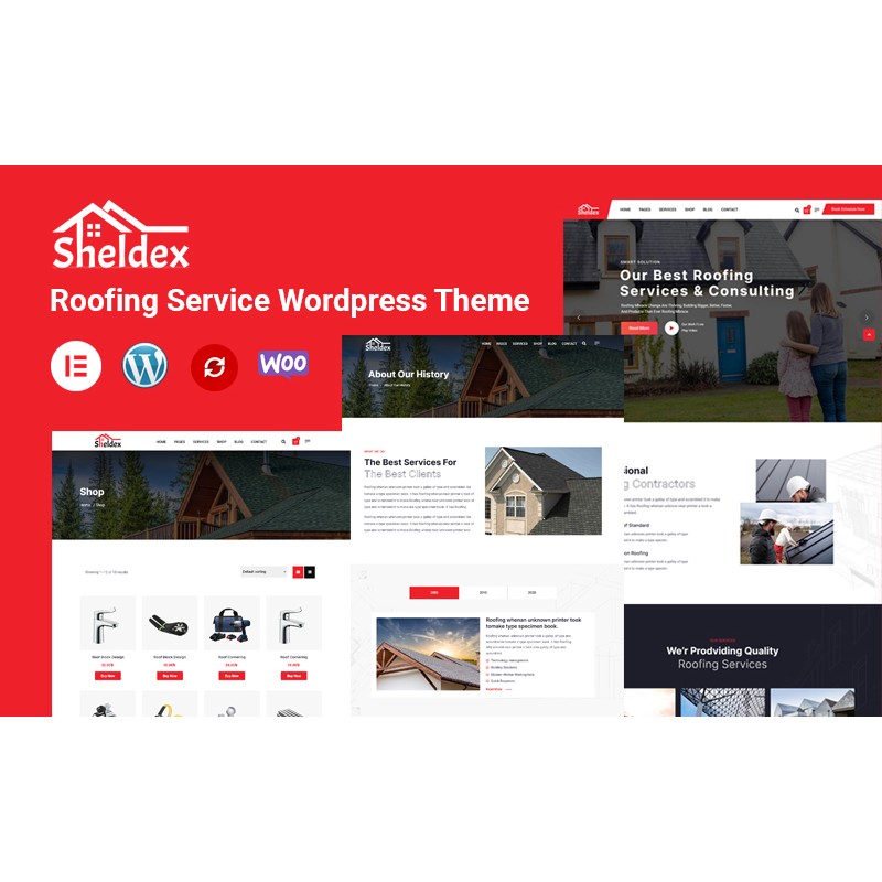 Sheldex - Roofing Company Elementor Wordpress Theme