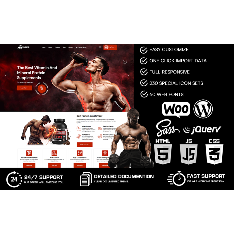 Suppla - Health Supplement WooCommerce WordPress Theme