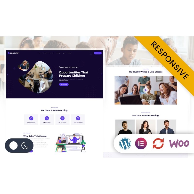 Educatsy - Education & Online Courses Elementor WordPress Responsive Theme