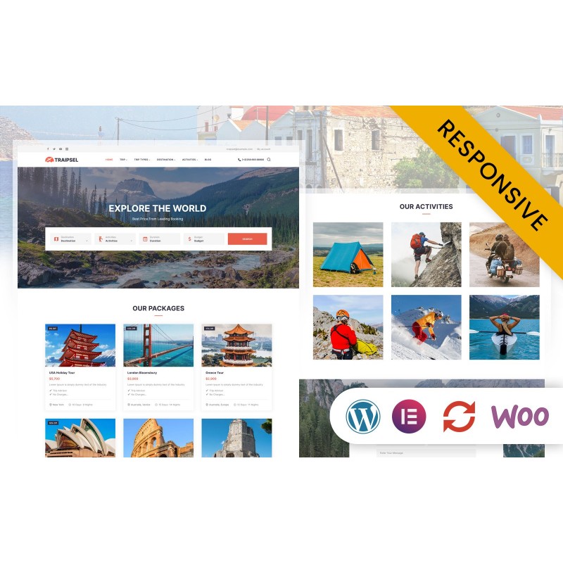 Traipsel - Tourism & Travel Agency Elementor WordPress Theme