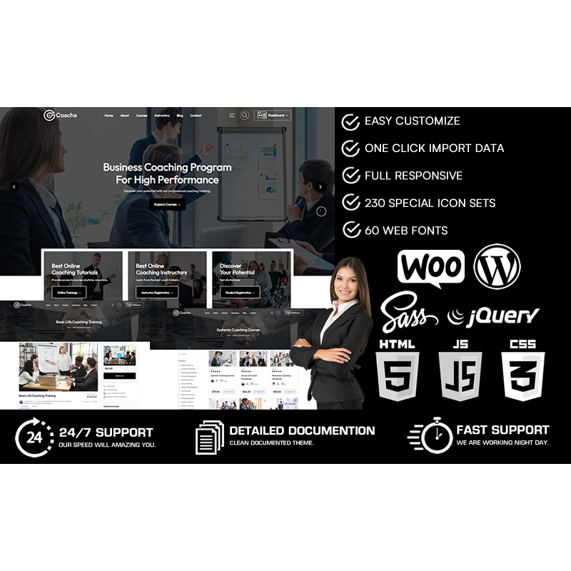 Coacha - Coaching & Online Courses WooCommerce WordPress Theme