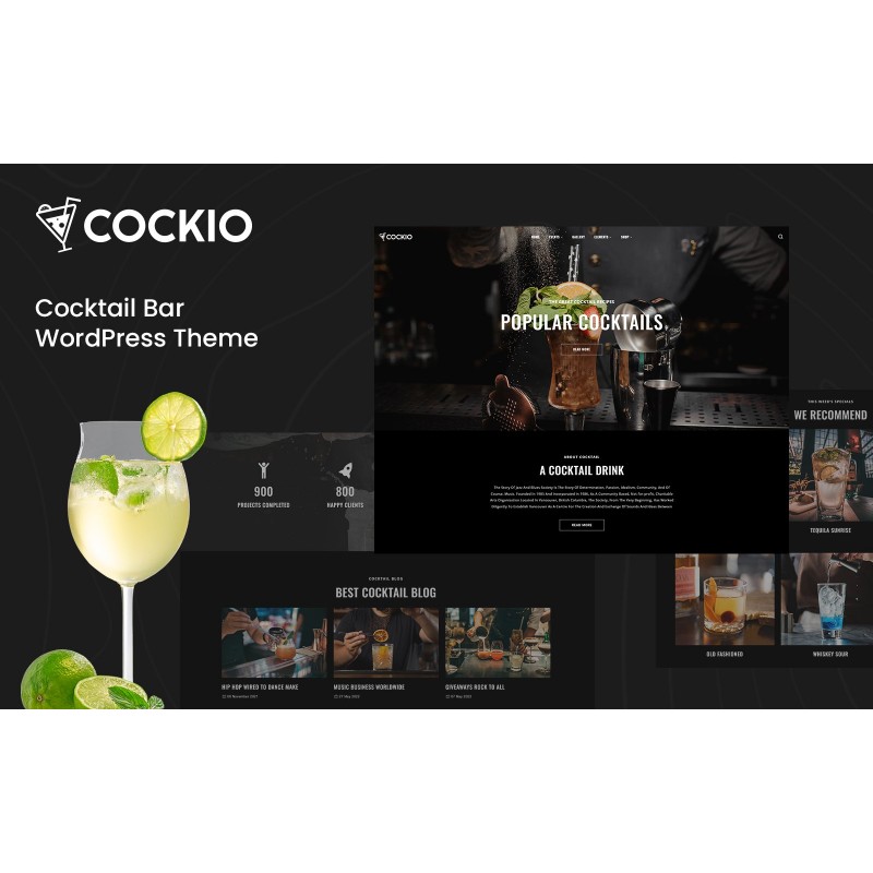 Cockio - Restaurant and Cocktail Bar WordPress Theme