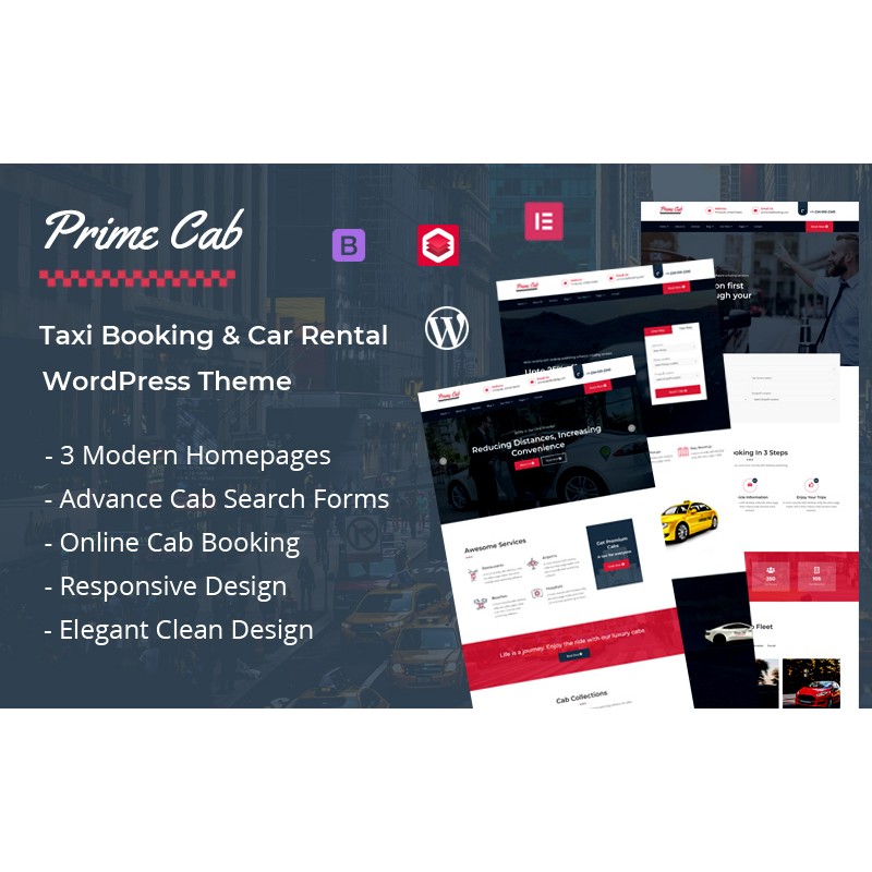 Prime Cab - Taxi Booking & Car Rental WordPress Theme
