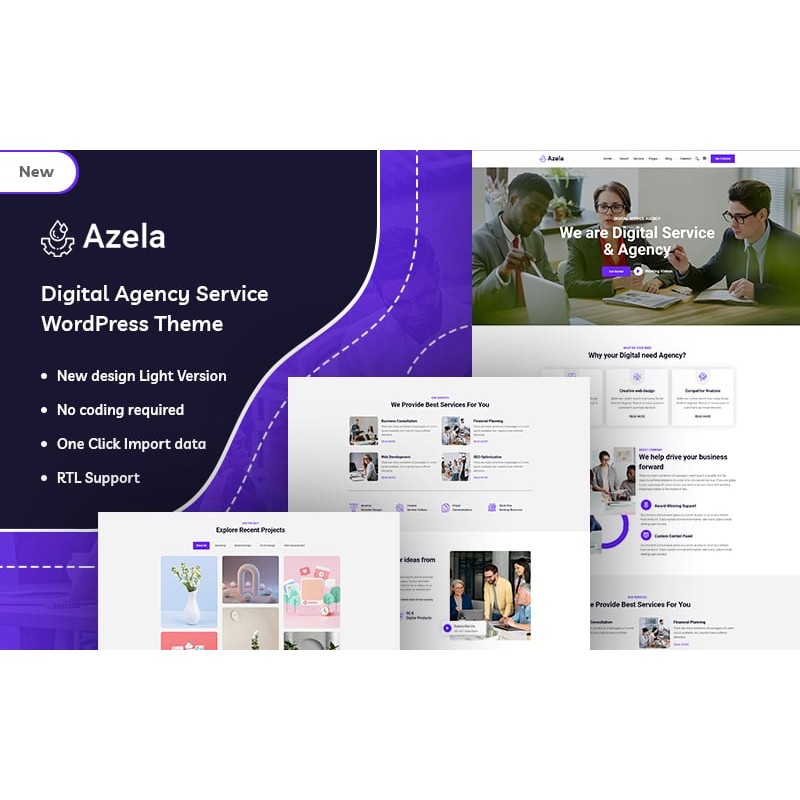 Azela - Digital Agency Service WordPress Theme