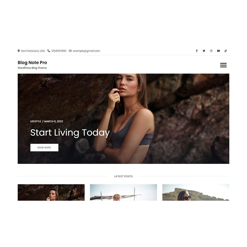 Blog Note Pro - Clean and Modern Blogging WordPress Theme