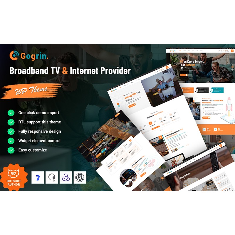 Gogrin - Broadband TV and Internet Provider WordPress Theme