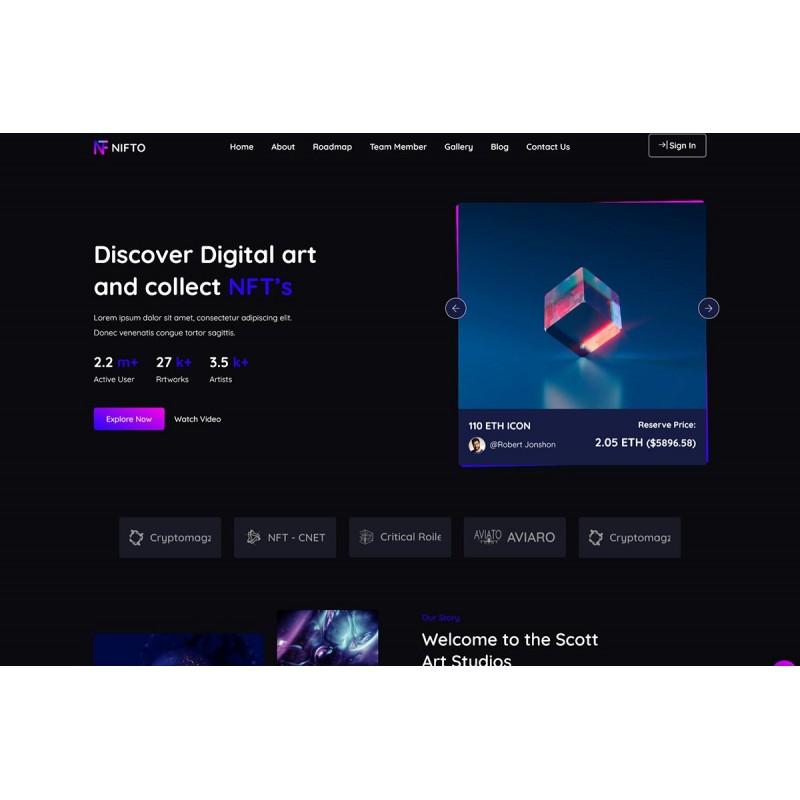 Nifto - NFT Creator WordPress Theme