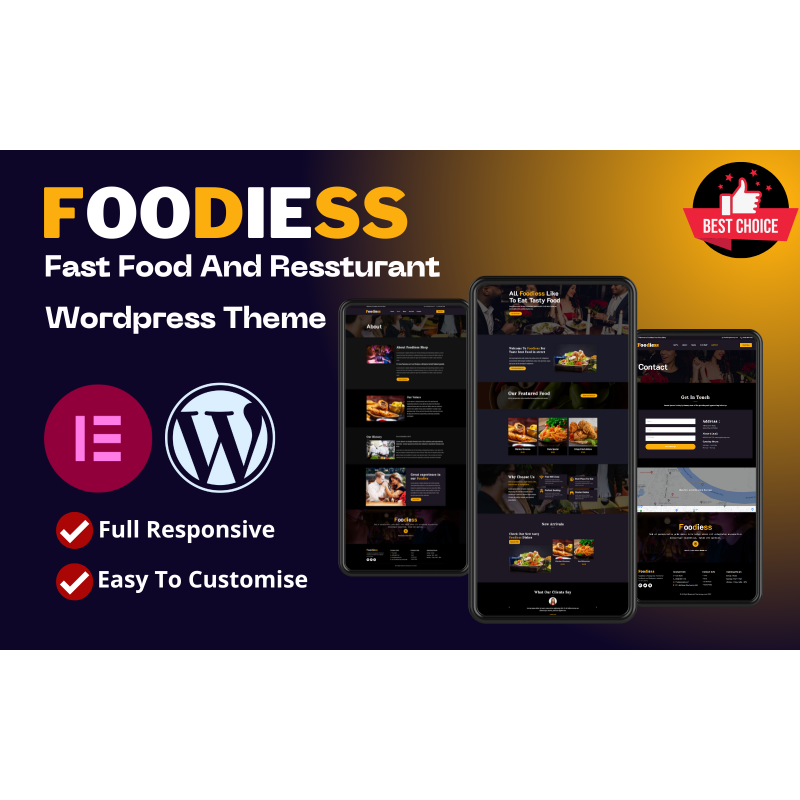 Foodiess Fast Food And Resturant Full Responsive Wordpress Theme