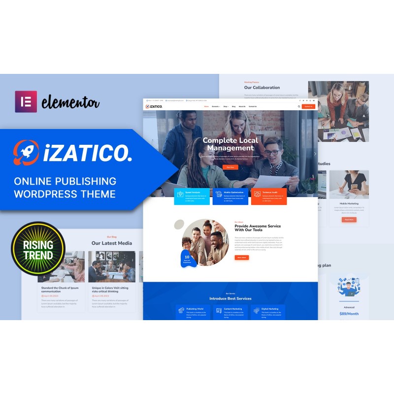 Izatico Marketing and Publishing Companies WordPress Theme