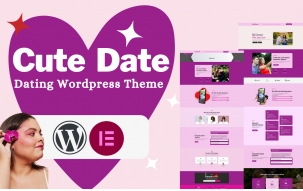 Cute-Date Dating Portfolio and Landing Page WordPress theme