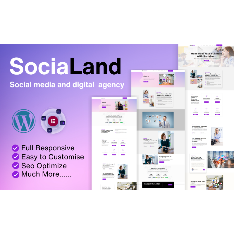 Socialand Digital Marketing Agency Portfolio Wordpress Theme