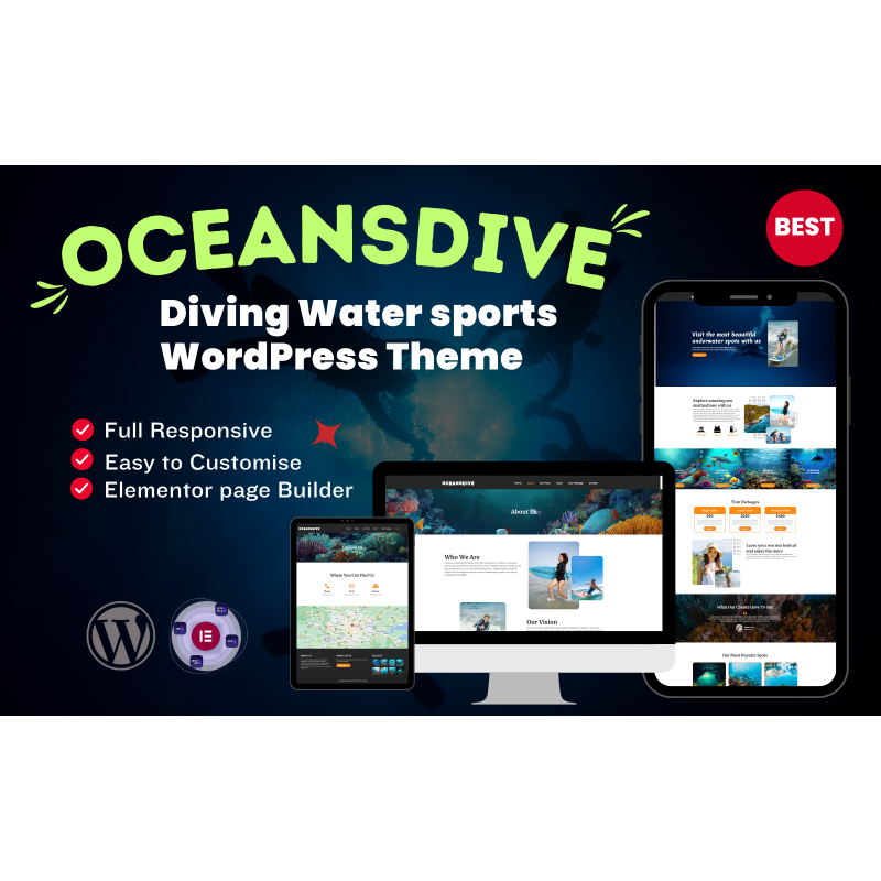 Oceansdive Scuba Water Sport Diving Responsive WordPress Theme