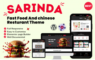 Sarinda Fast Food And Chinese Restaurant Fully Responsive WordPress Theme