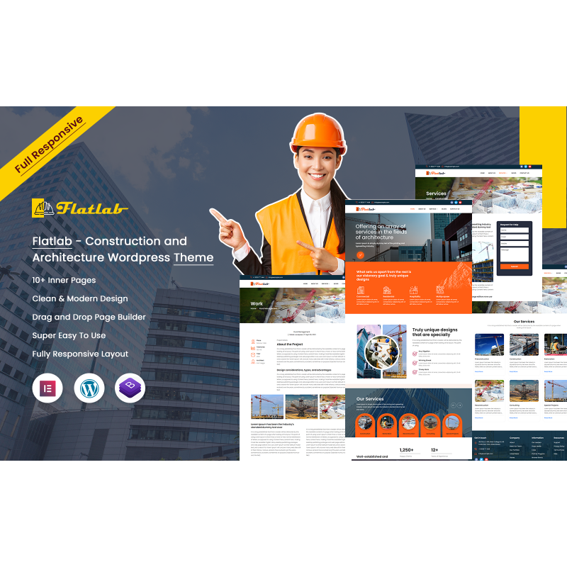 Flatlab - Construction and Architecture Wordpress Theme