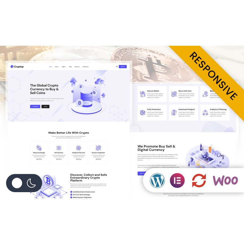 Cryptop - Bitcoin & Crypto Currency Elementor Wordpress Responsive Theme