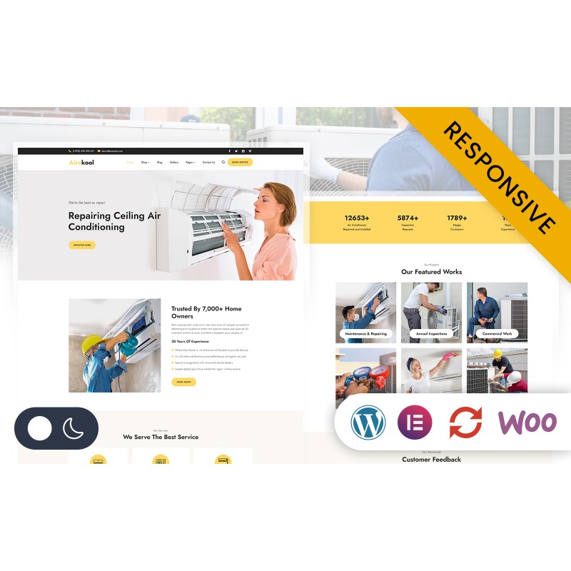 Airekool - AC Repair Services Elementor Wordpress Responsive Theme