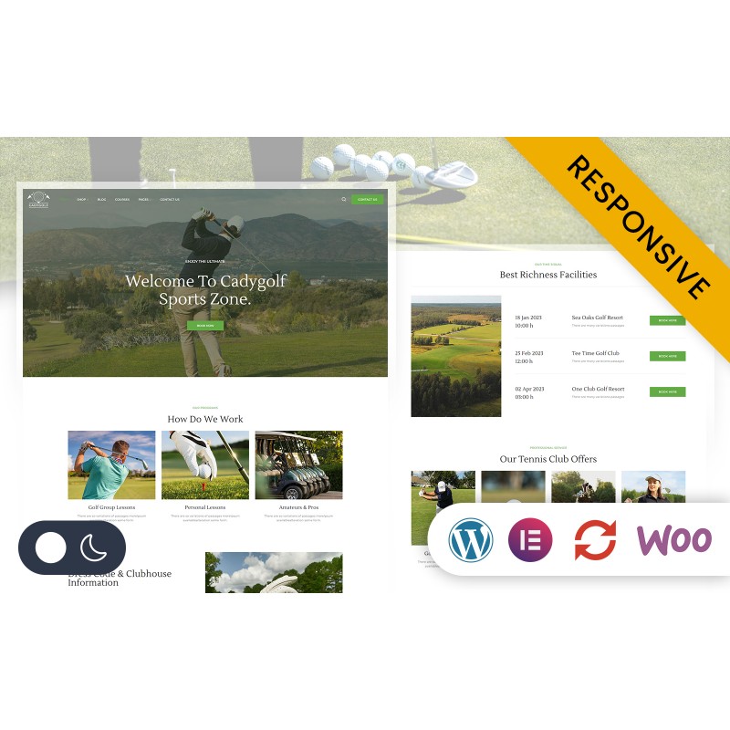 Cadygolf - Golf Course & Sports Club Elementor WordPress Responsive Theme