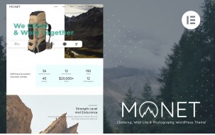 Monet - Climbing, Wild Life & Photography WordPress Theme