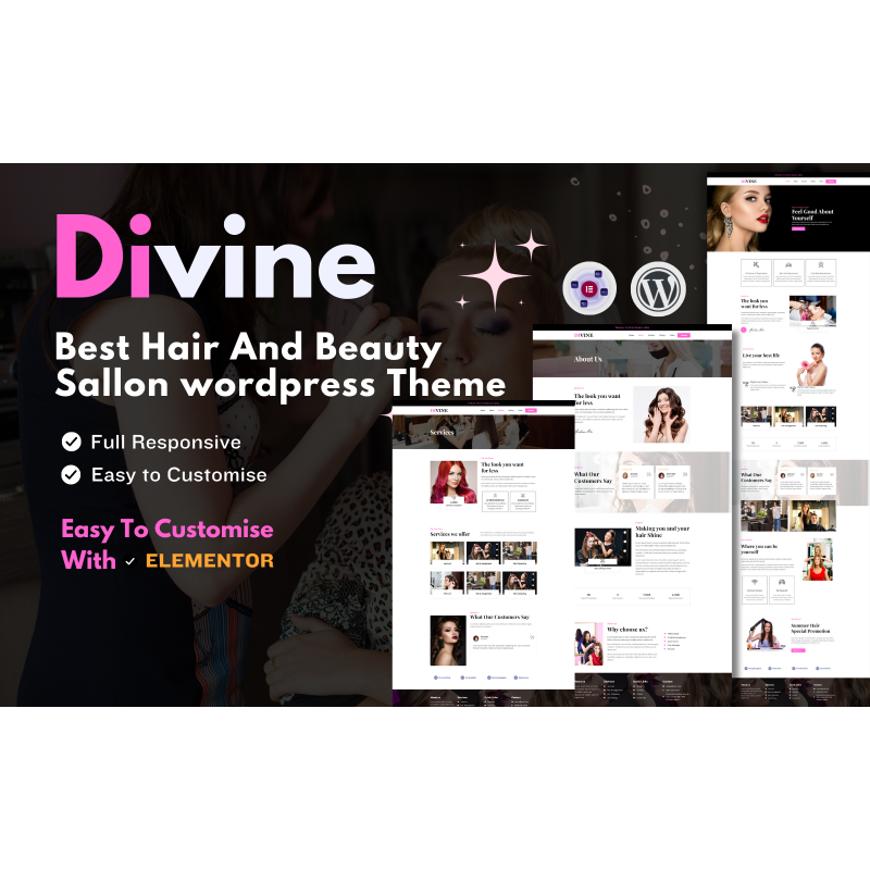 Divine Hair And Beauty Salon- Wordpress Theme